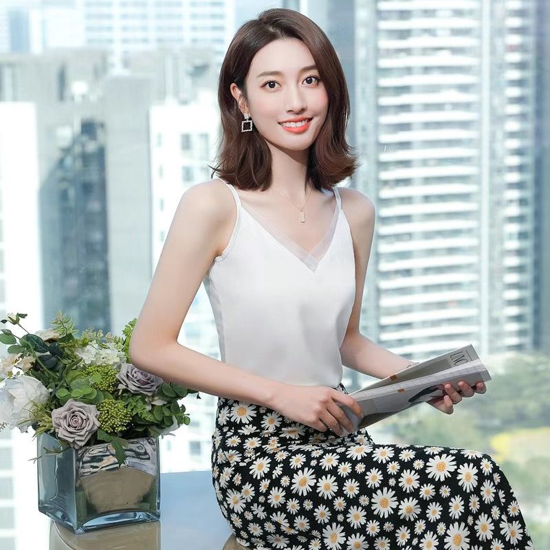 Women Formal Office Wear Tops - Blazer kamisol sutra es gaya baru