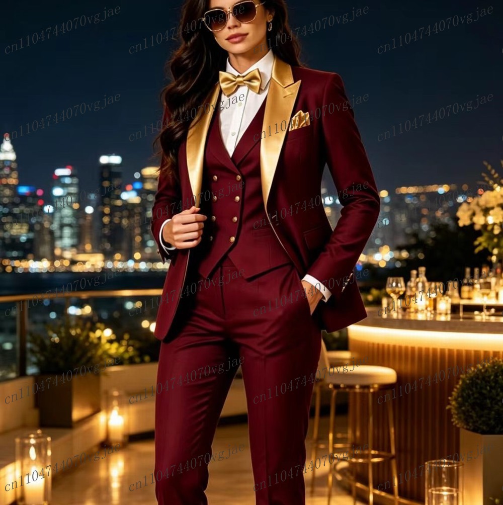 Blazer Set Women Formal - Setelan Jas Wanita Formal Warna Burgundy