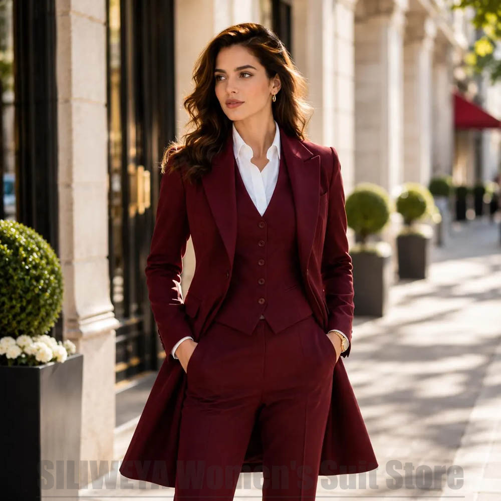 Women'S Elegant Formal Wear - Setelan Wanita 3 Potong Elegan Kerah