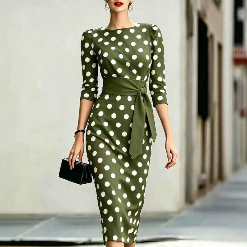 Gaun Midi Wanita Elegan Hitam  - Women Formal Office Wear Tops ulasan dan harga
