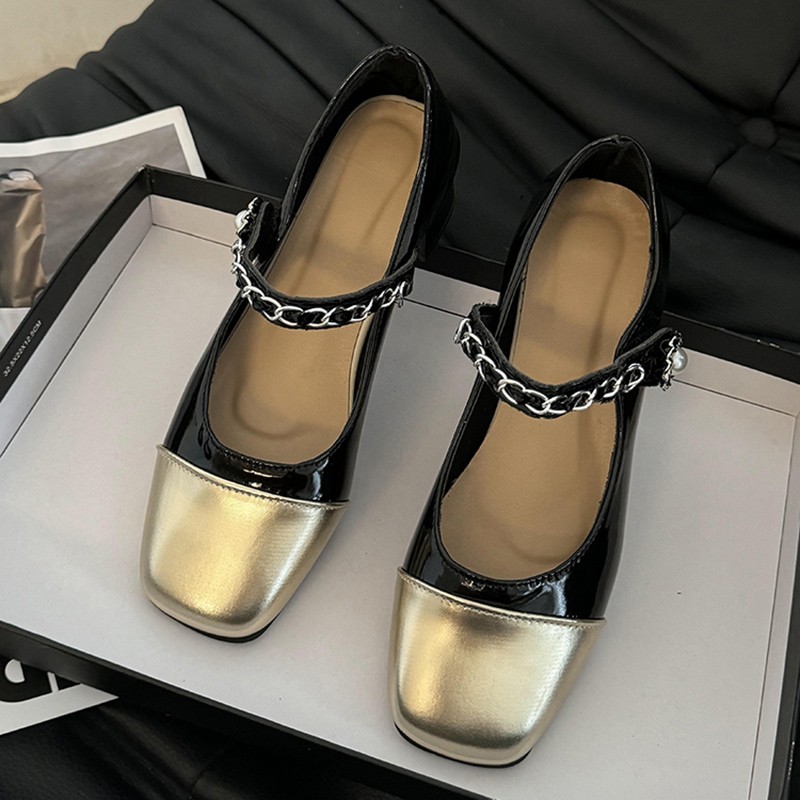 Sepatu Hak Tinggi Tebal Model  - Women Formal Wear Black And White ulasan dan harga