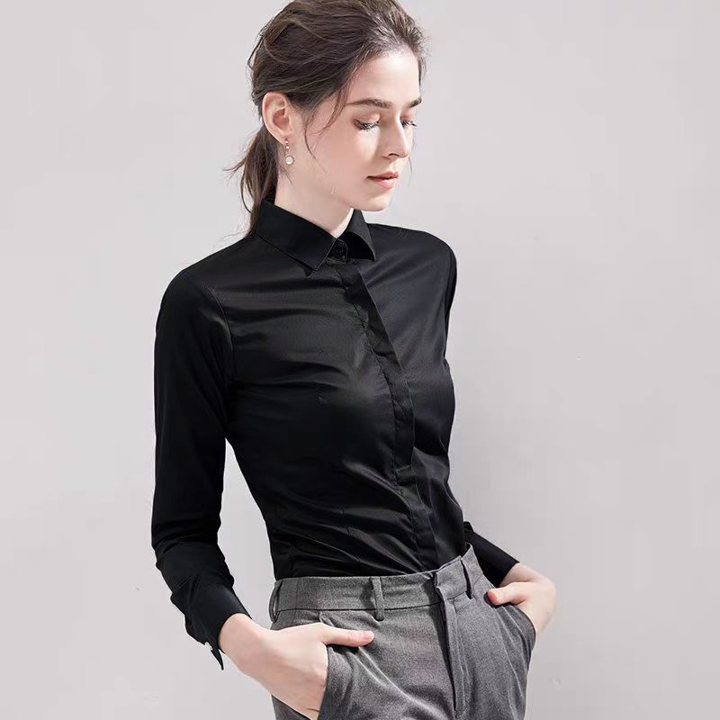 Kemeja Hitam Musim Panas Atasa - Women Formal Wear Black And White ulasan dan harga