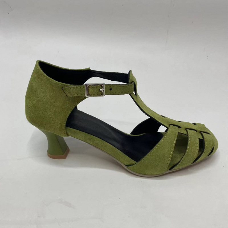 Sandal Wanita Hijau Suede Kitt - Women Formal Wear For Office ulasan dan harga