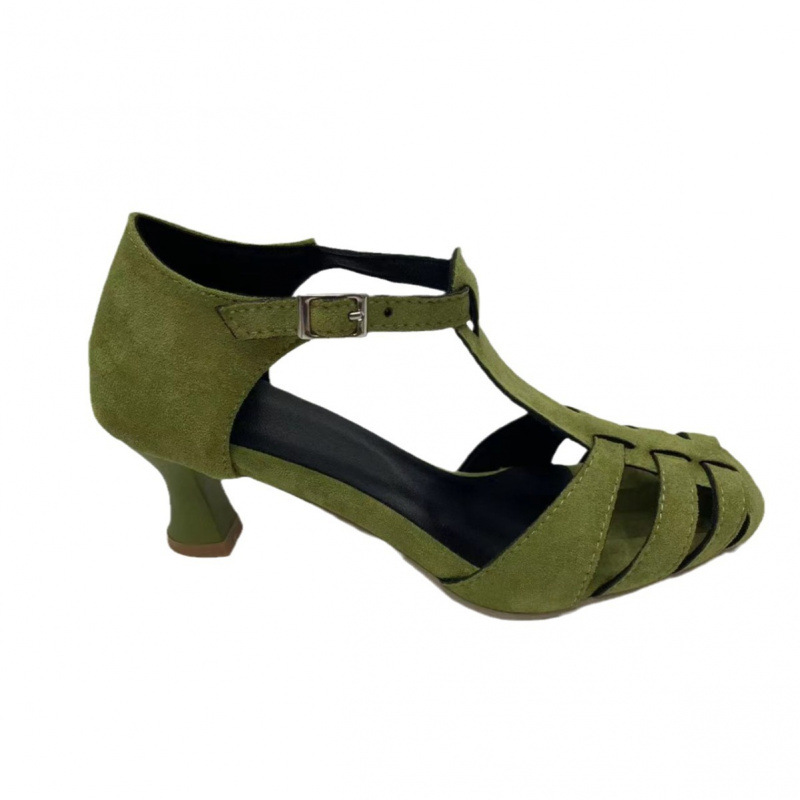 Sandal Wanita Hijau Suede Kitt - Women Formal Wear For Office ulasan dan harga