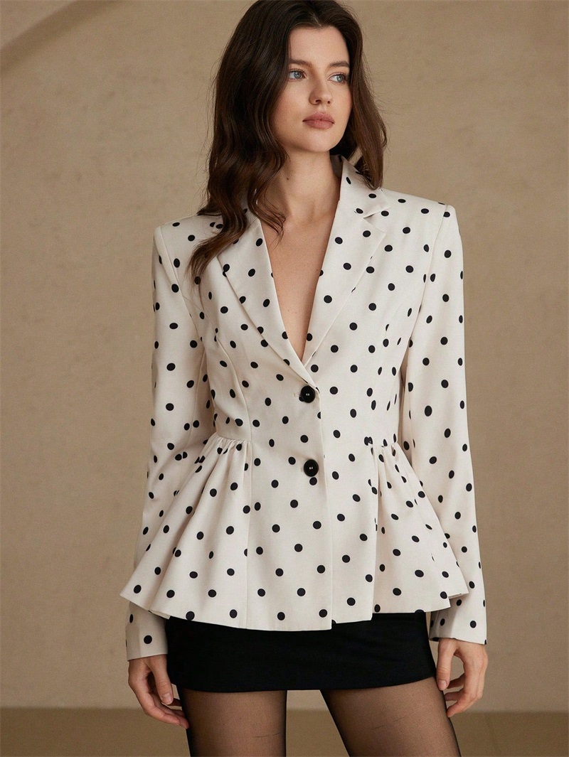 Blazer Wanita Putih Hitam Moti - Women Formal Wear Black And White ulasan dan harga