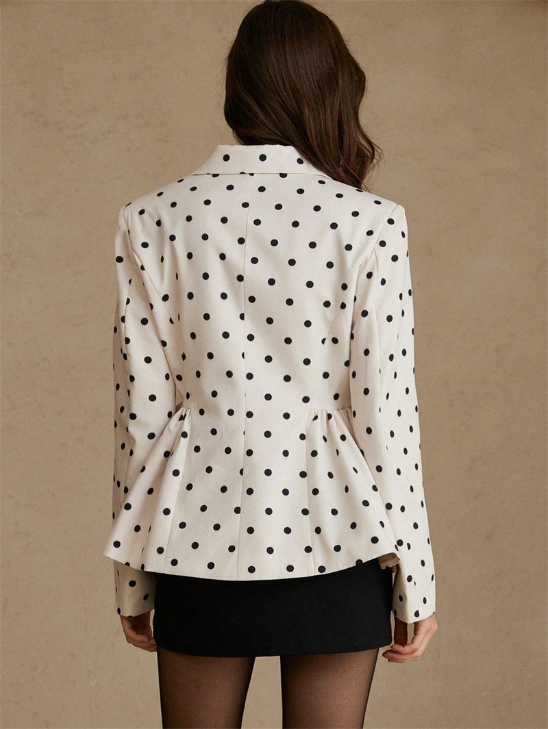 Blazer Wanita Putih Hitam Moti - Women Formal Wear Black And White ulasan dan harga