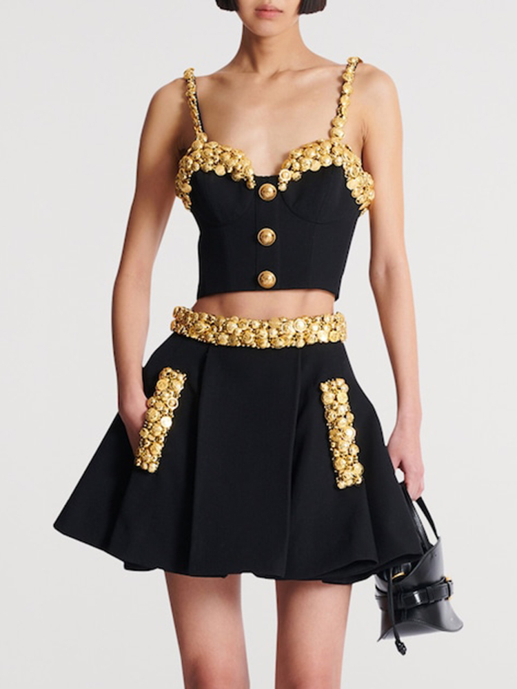 Setelan Gaun Dua Potong Warna  - Women'S Formal Evening Wear Tops ulasan dan harga