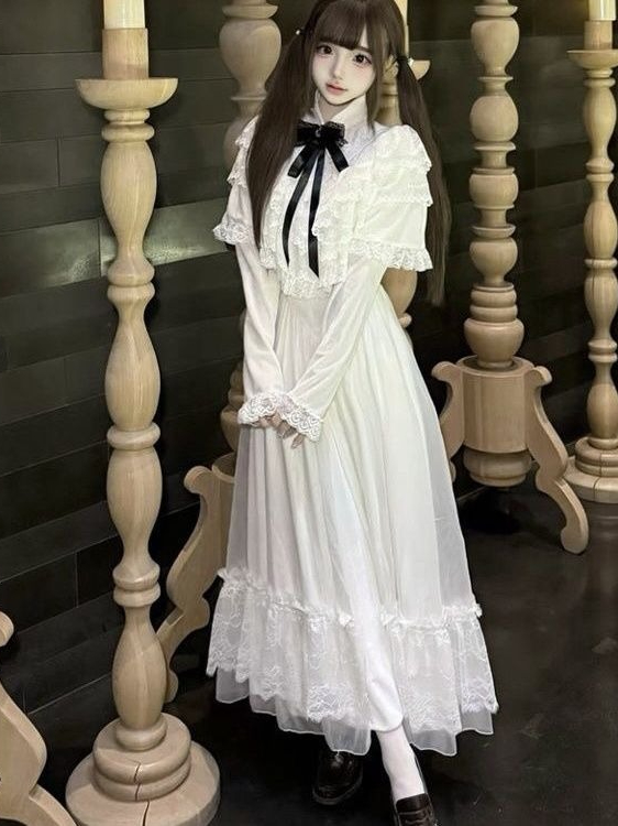 Gaun Maxi Putih Bergaya Jepang - Women'S Elegant Formal Wear ulasan dan harga