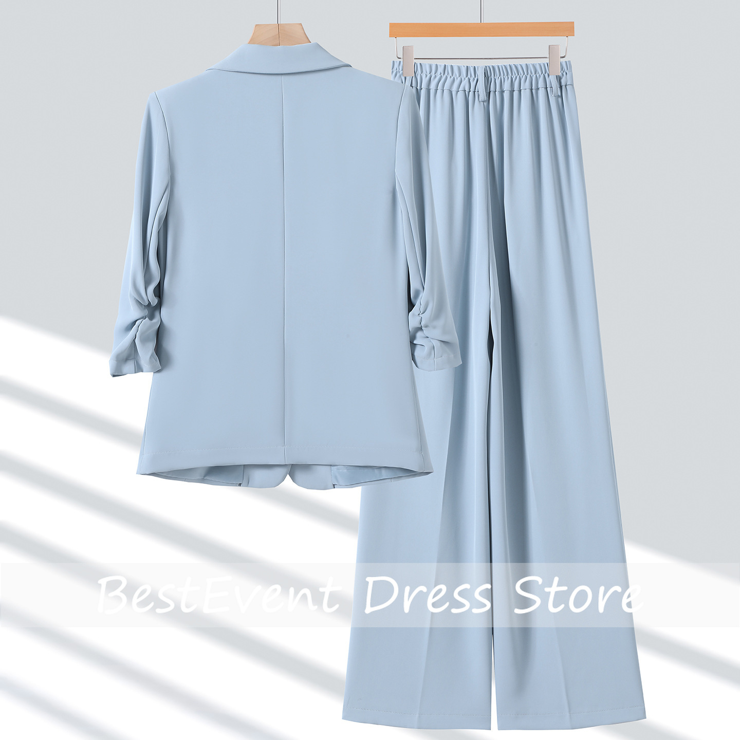 Jas Wanita Biru Muda Gaya Kasu - Blazer Set Women Formal ulasan dan harga
