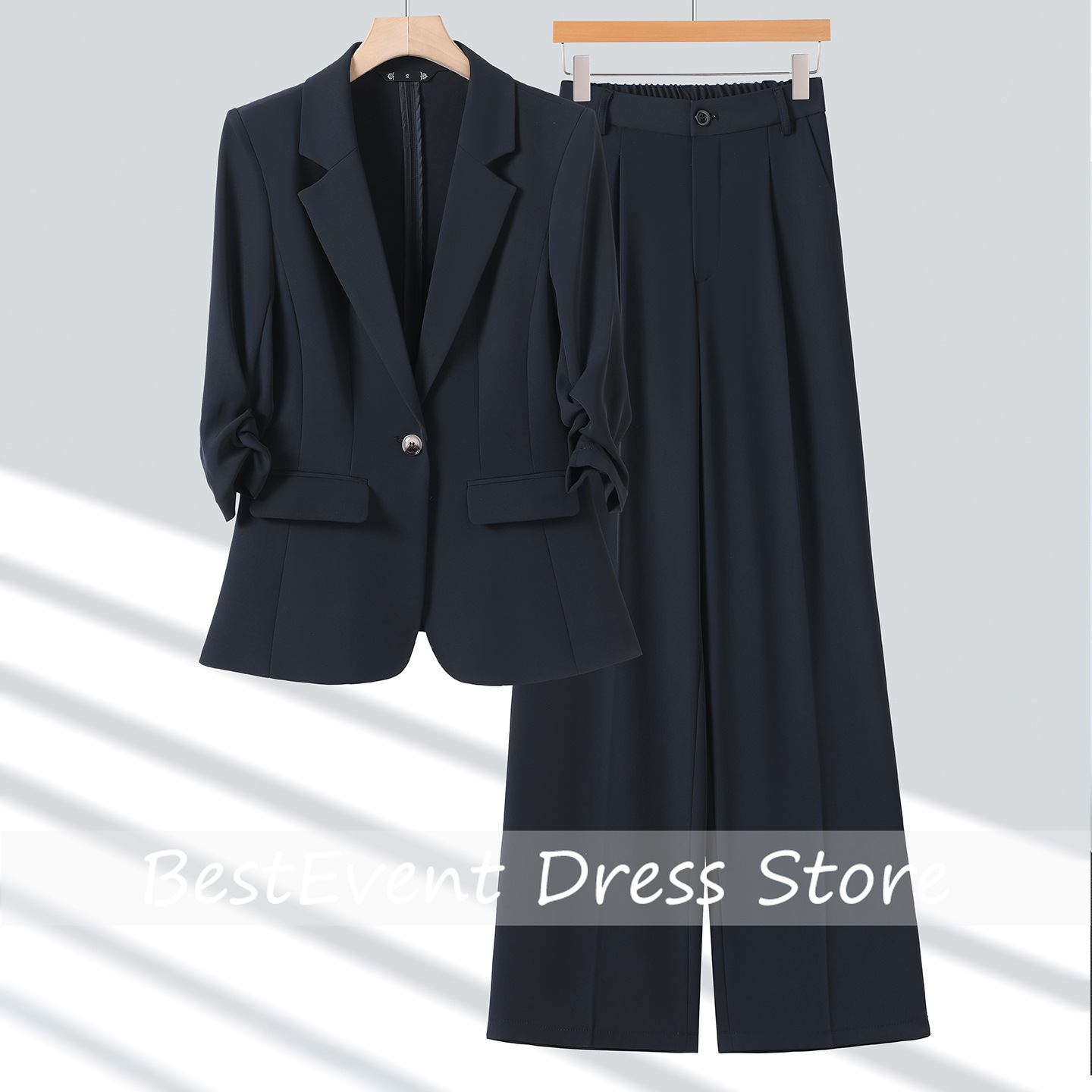 Jas Wanita Biru Muda Gaya Kasu - Blazer Set Women Formal ulasan dan harga