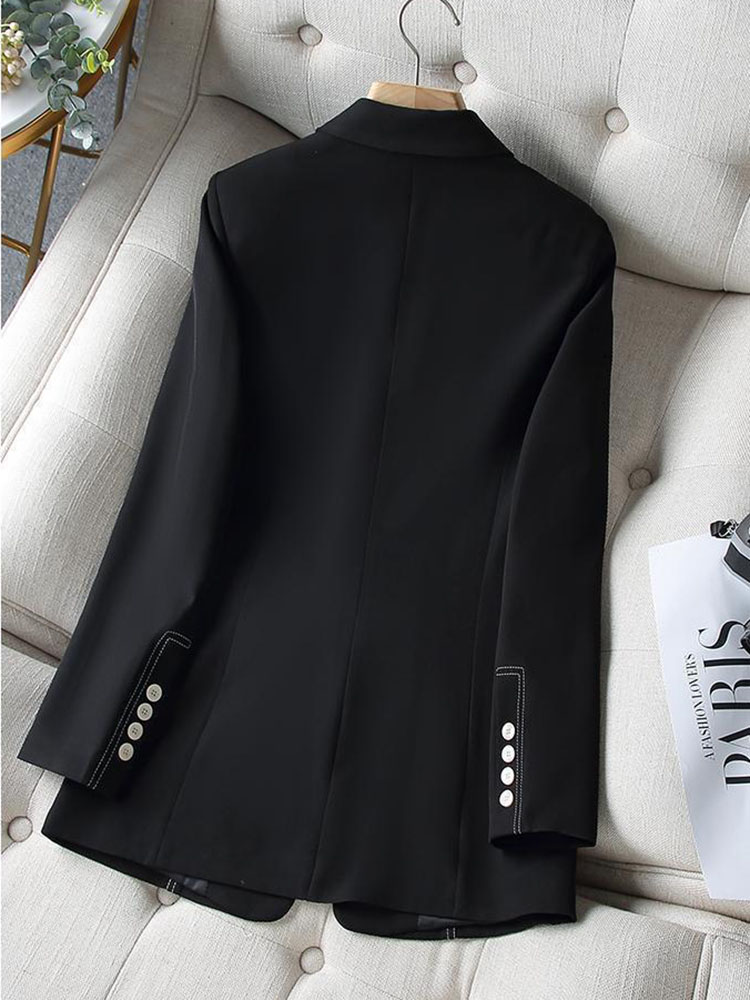 Blazer Formal Wanita Fashion B - Women Formal Wear Black And White ulasan dan harga