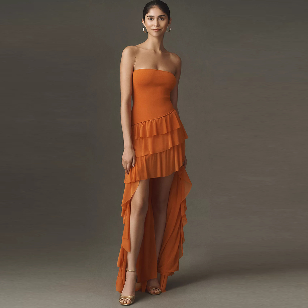 Gaun Malam Bertingkat dengan R - Women'S Formal Evening Wear Tops ulasan dan harga