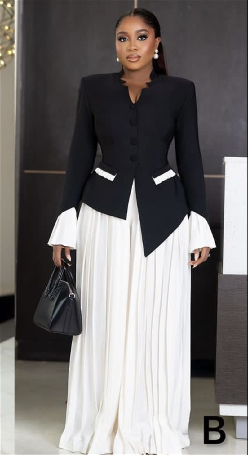 Setelan Jas Wanita Hitam Putih - Women Formal Wear Black And White ulasan dan harga