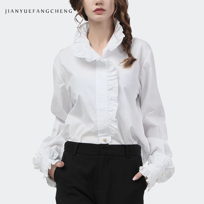 Anggun Kerutan Wanita Putih Ke - Women Formal Office Wear Tops ulasan dan harga