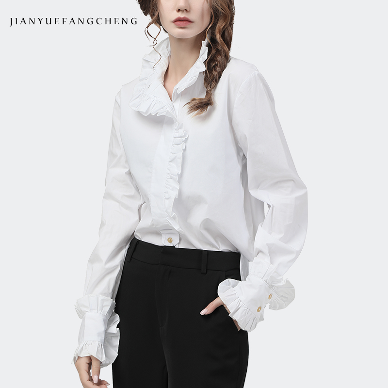 Anggun Kerutan Wanita Putih Ke - Women Formal Office Wear Tops ulasan dan harga