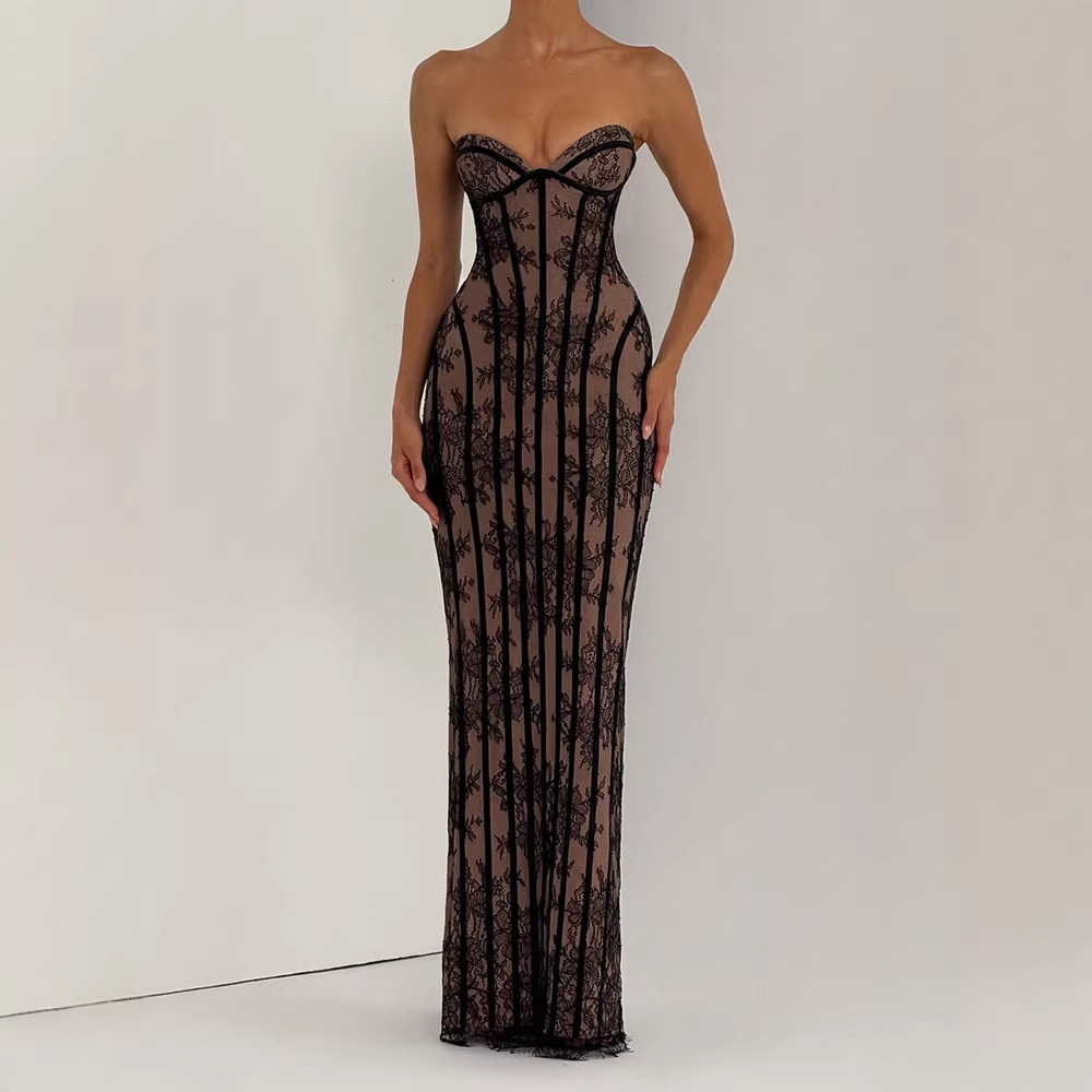 Gaun Maxi Bodycon Tanpa Tali u - Women'S Elegant Formal Wear ulasan dan harga