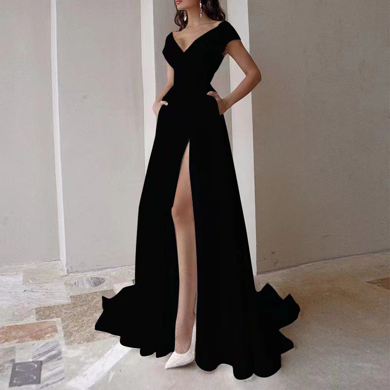 Gaun Wanita Elegan Panjang Men - Women Formal Wear Black And White ulasan dan harga
